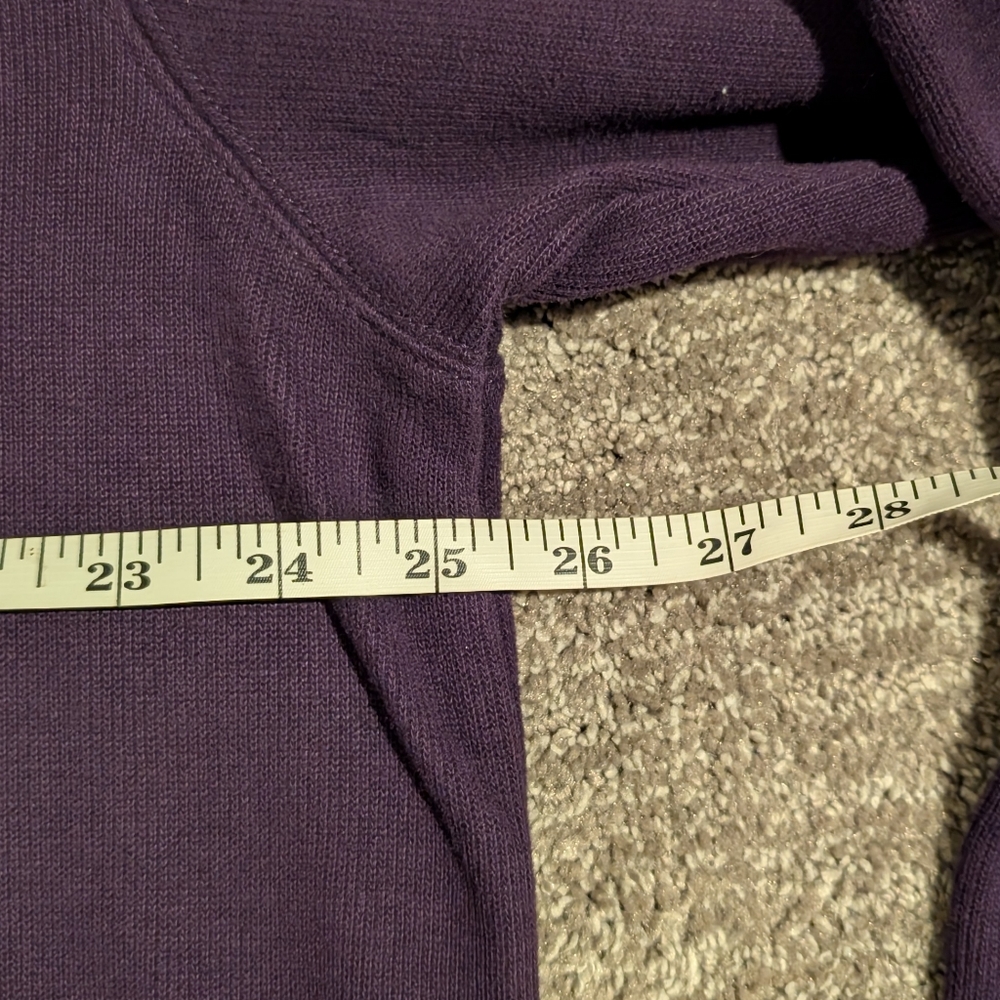 Land's End Men's Deep Plum Quarter-Zip Sweater - XL - Picture 9 of 10
